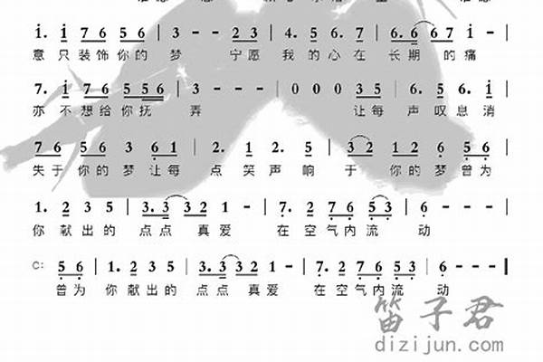 不装饰你的梦笛子曲谱